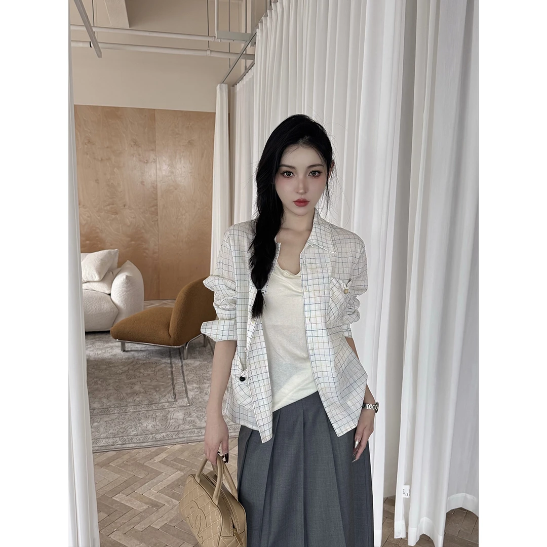 shao xii设计师品牌25春夏新品珠饰贴袋翻领长袖衬衫SOLSOL买手店