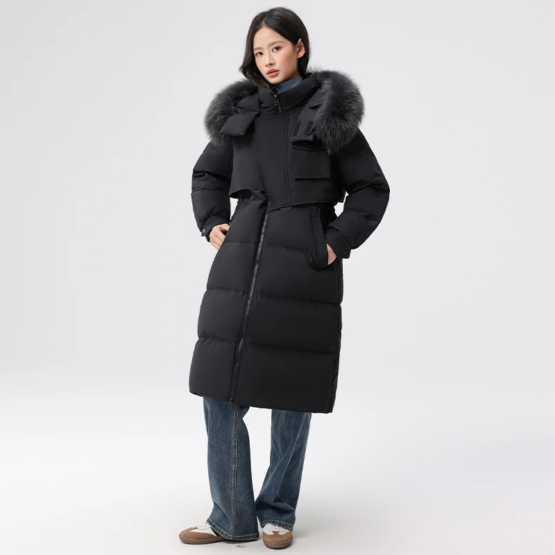 【商城同款新品】雪中飞新款大毛领连帽时尚长款羽绒服X40140852