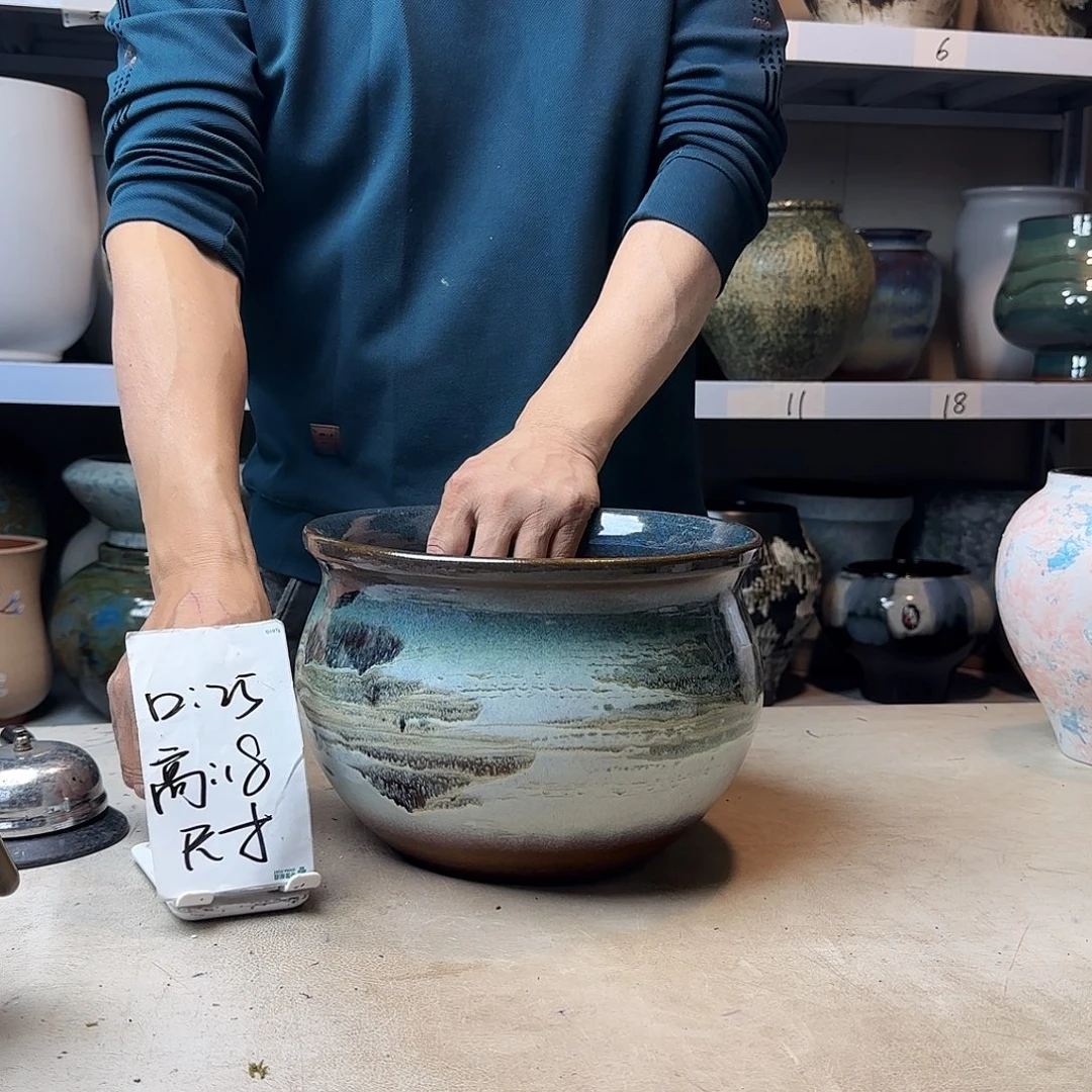 紫砂花盆尺寸25@18