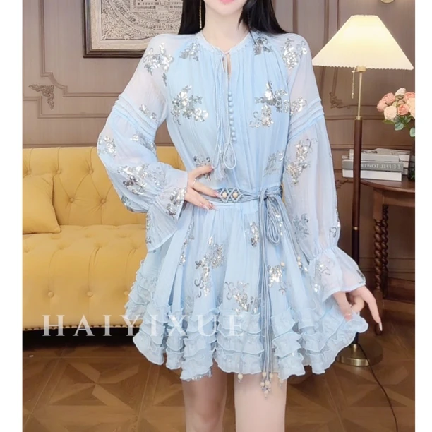 【海哥】早春新款显瘦小个子优雅气质连衣裙