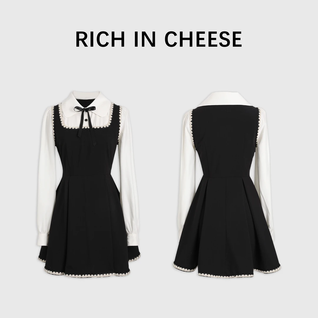 【现货】RICHINCHEESE 贝蕾庄园 四季通用连衣裙中腰刺绣中长裙长袖