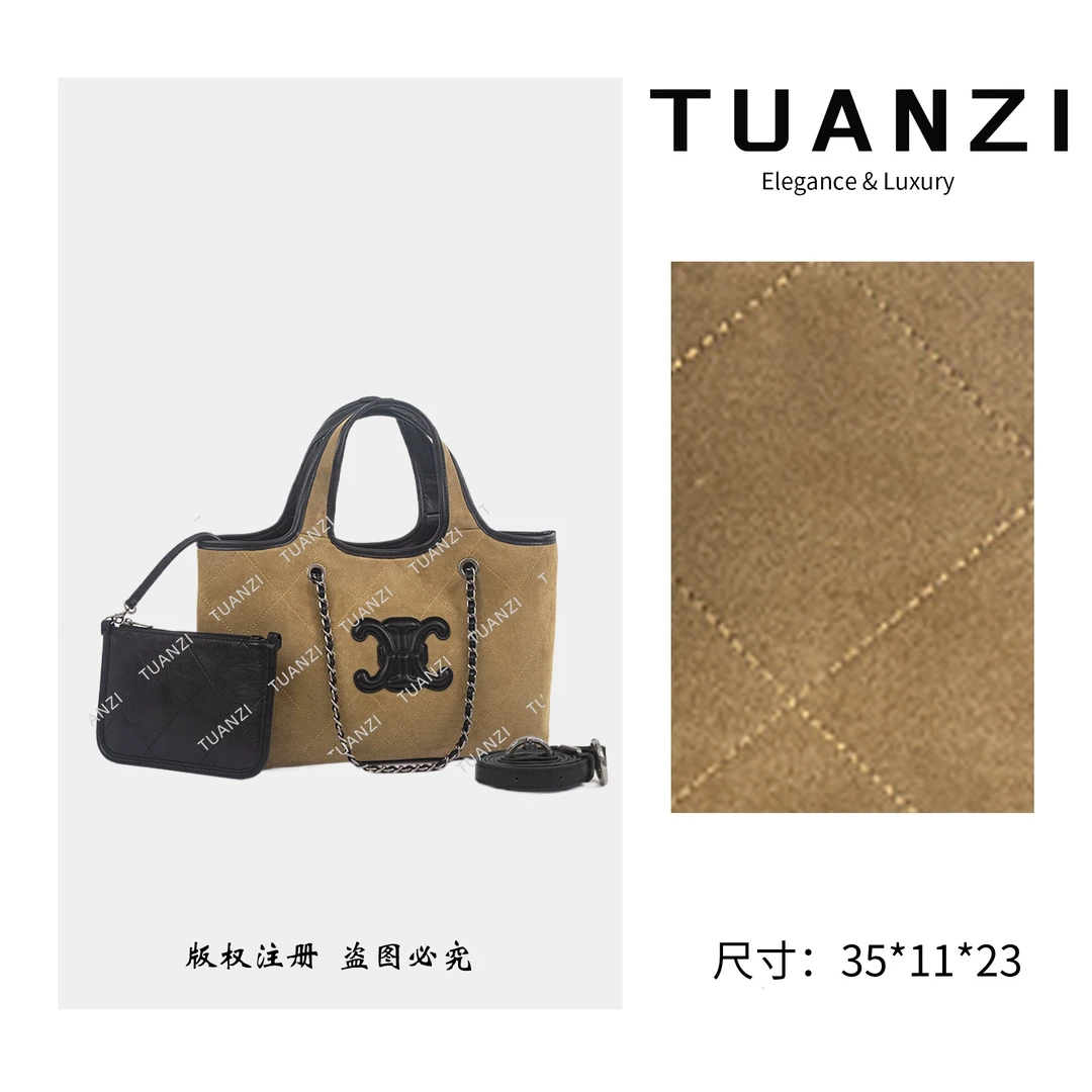 TAUNZI『凯旋』赛家秋冬新款35cm手提腋下包 ZT-95025-木驼色