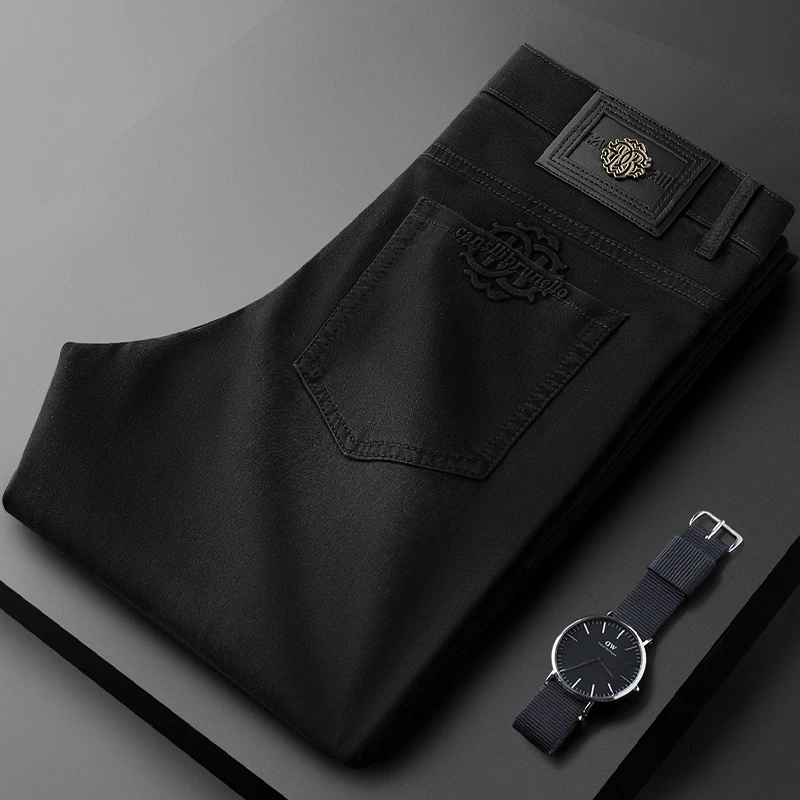 春夏季新款薄款牛仔裤男士修身百搭小直筒百搭长裤男款休闲裤潮流