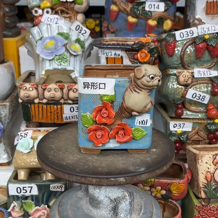 紫砂花盆粗陶材质多肉花盆