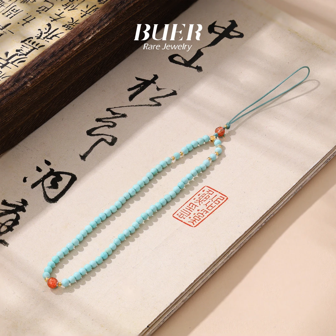 【不二】绿松石18K金DIY手机挂3mm+