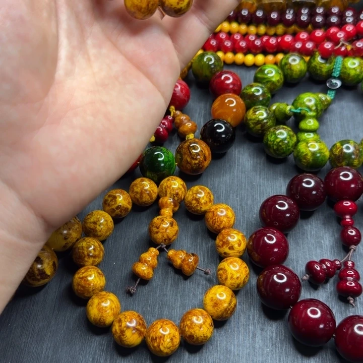 松木琥珀木文玩手串