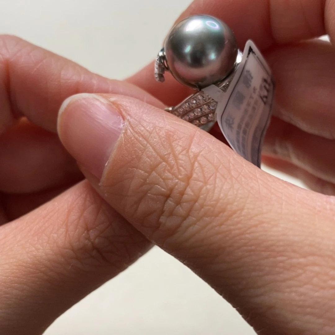 海水珍珠戒圈银S925镶嵌
