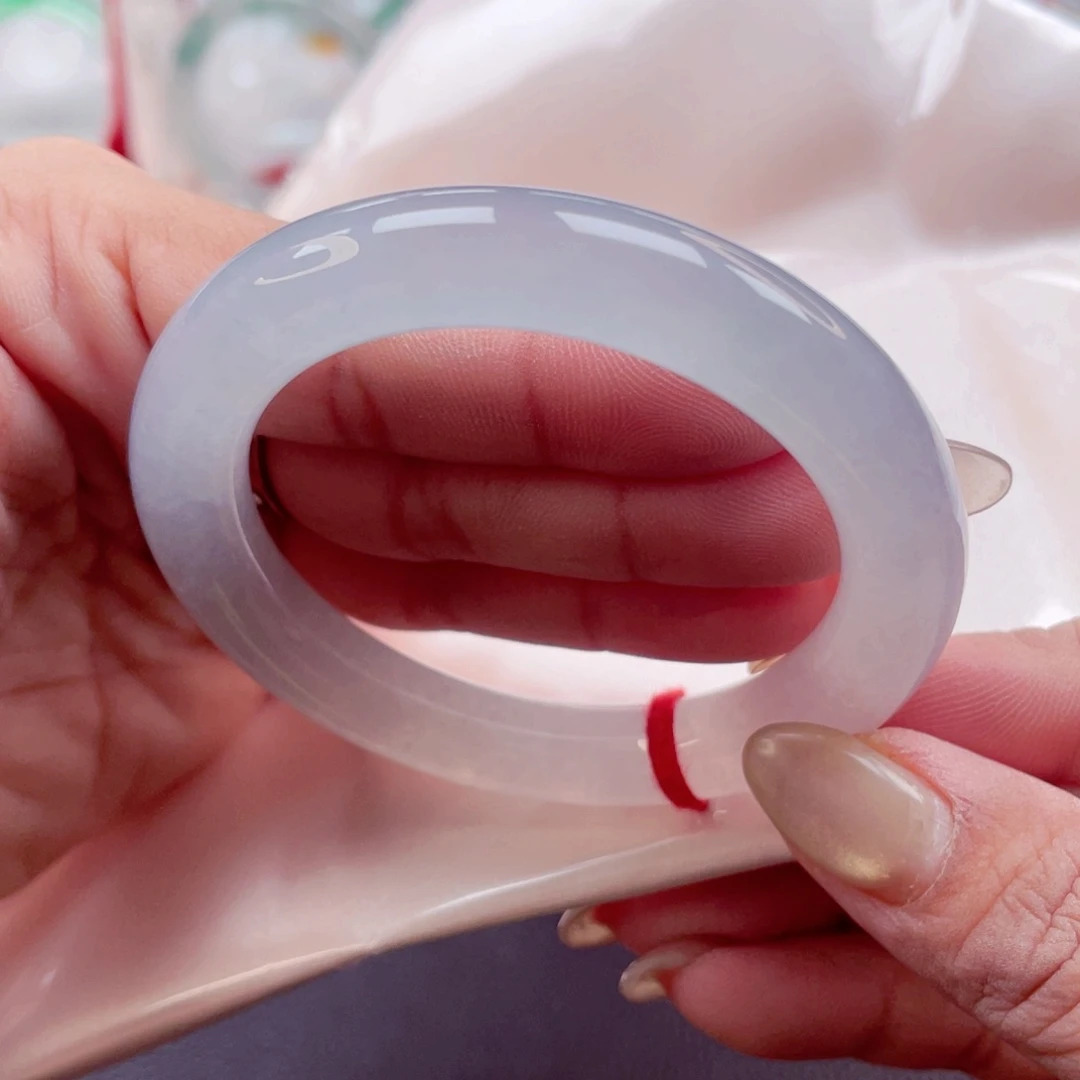 未镶嵌手镯（圆镯）翡翠冰蓝起光51523小万战斗机 敏25号