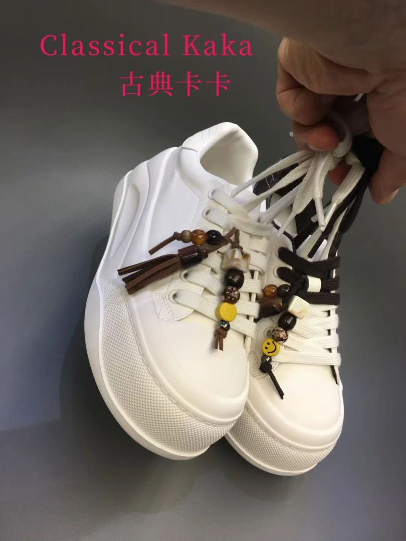 古典卡卡圆头防滑系带流苏时尚休闲鞋低帮厚底百搭松糕鞋