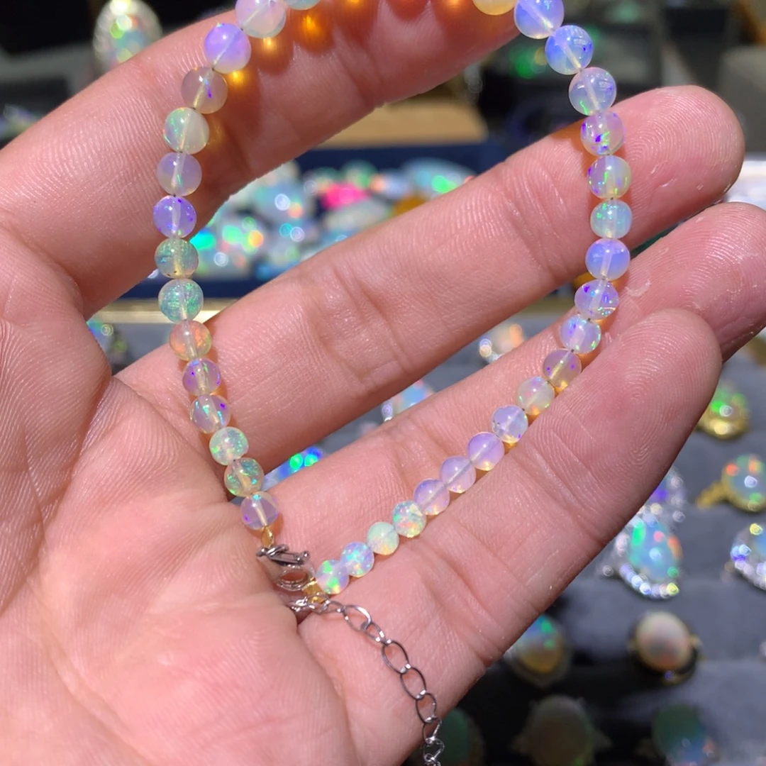 欧泊银S925镶嵌欧泊手链