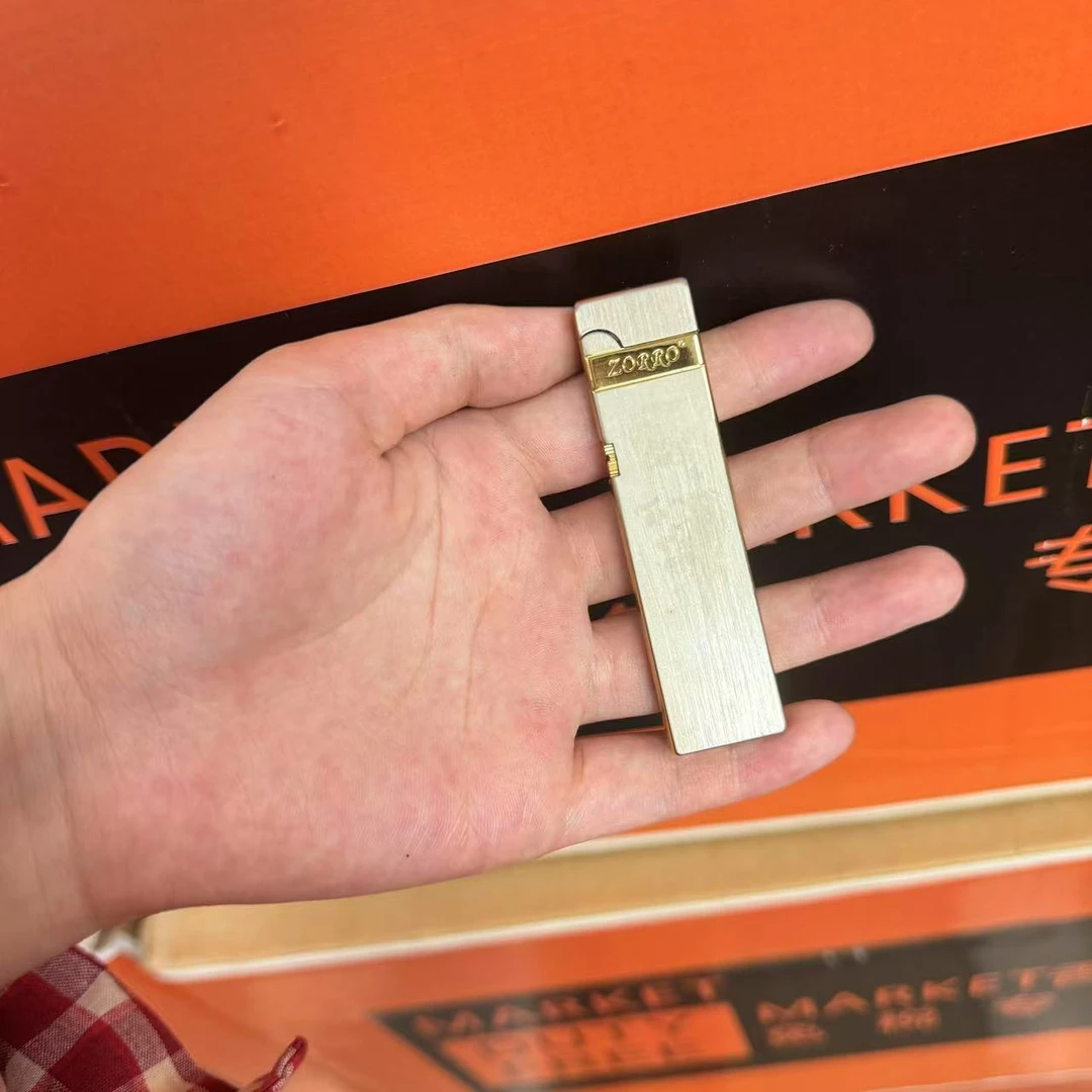 超薄砂轮明火煤油打火机男士商务高档个性金条创意送男友礼物