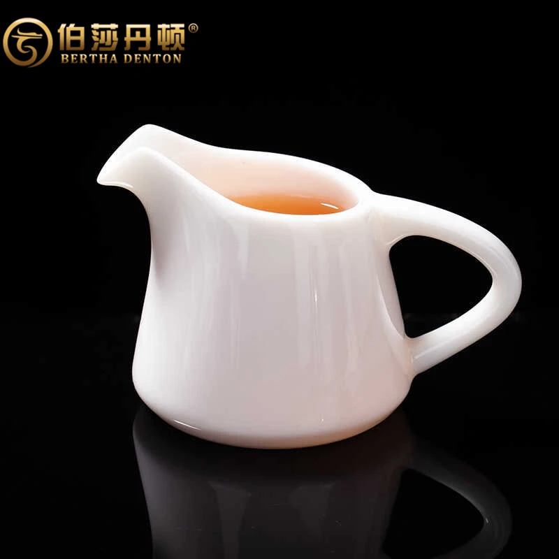 BERTHA DENTON/伯莎丹顿手工白瓷公道杯羊脂釉分茶器功夫茶具配件