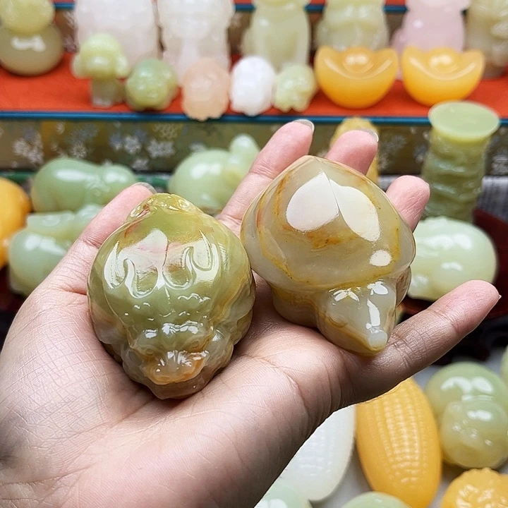 小***船石材甲鱼龙龟摆件