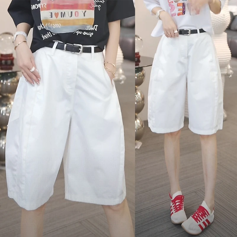 设计感休闲五分花苞裤直筒裤子爆款夏季新款宽松显瘦工装裤小个子