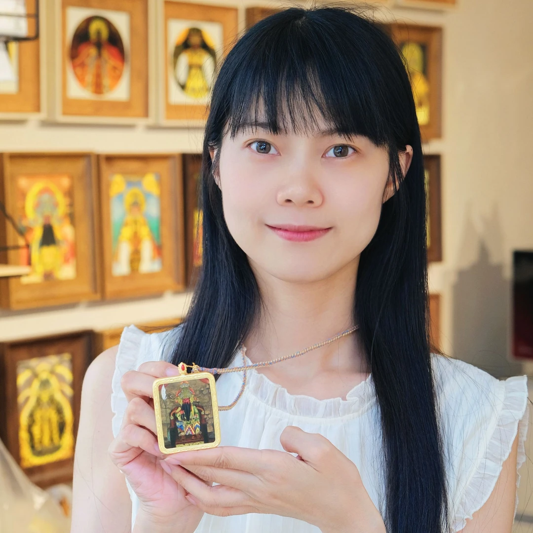 林燕丽绘画福星宫关圣帝君  唐卡（全套）&7寸相框 收藏级艺术微喷