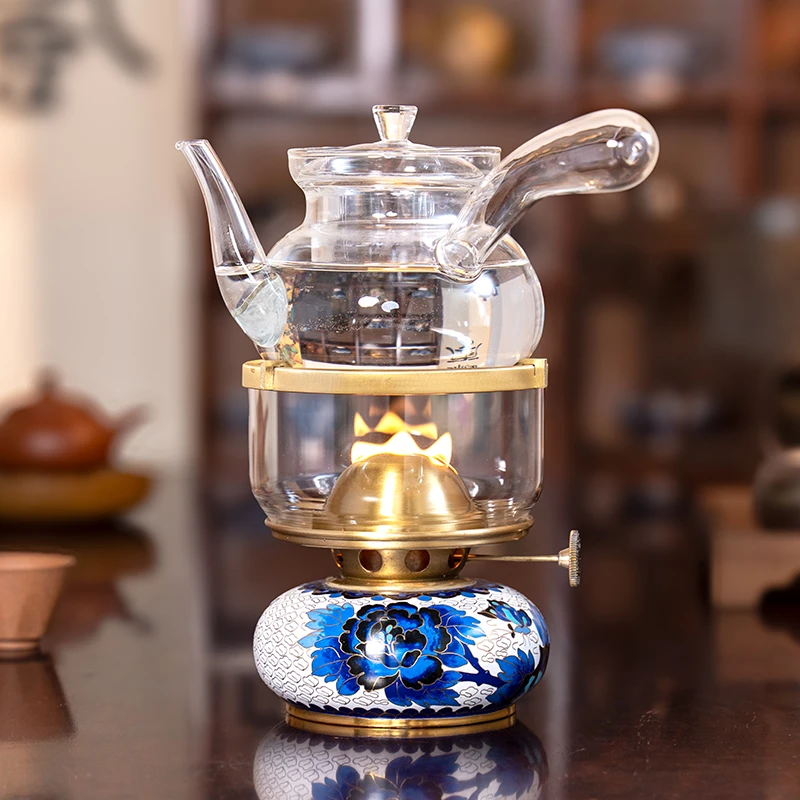 烧水煮茶空气灯活火茶灯烧水壶煮茶炉功夫茶具套装【珐琅小灯】