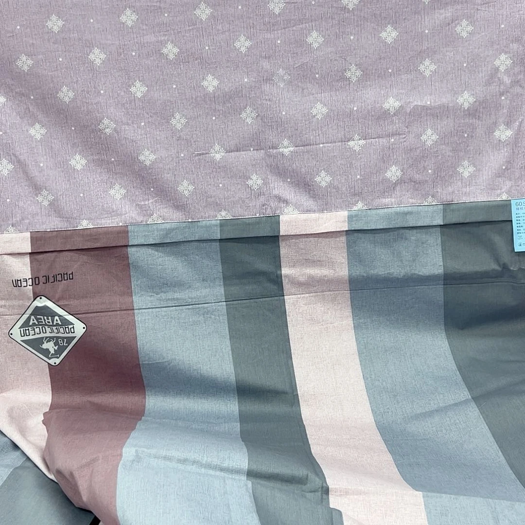 棉棉棉花头紫条格