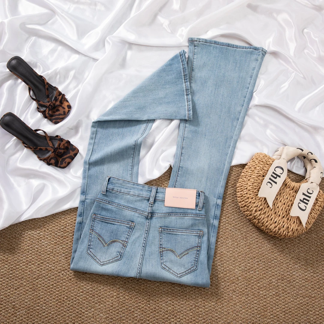 高腰阔腿牛仔裤女2025年新款春秋款直筒宽松小个子窄版薄款直筒裤