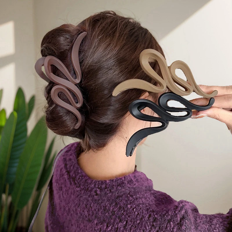 黑色发夹后脑勺女夏高级感多发量发夹头发精致盘发抓夹13cm鲨鱼夹