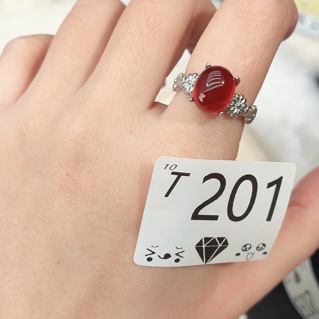 银S925镶嵌戒指石榴石