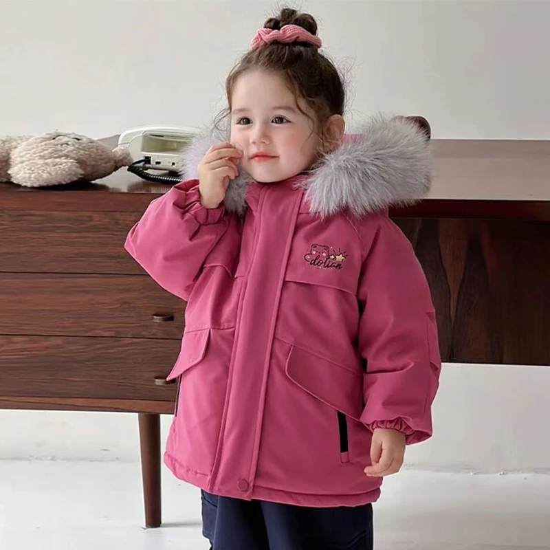 郝叔童品冬季新款2025时尚女童多巴胺网红加绒夹棉外套潮kkHN5446