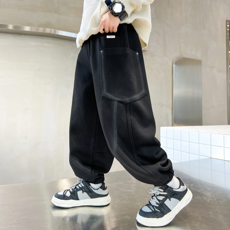 童装男童冬装加绒裤子2025新款春秋冬款儿童男孩春秋季韩版运动裤