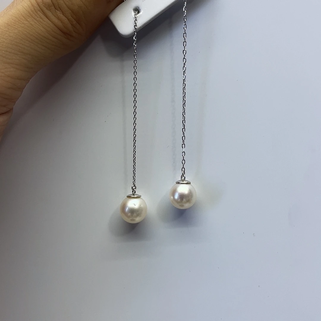银S925镶嵌海水珍珠耳饰