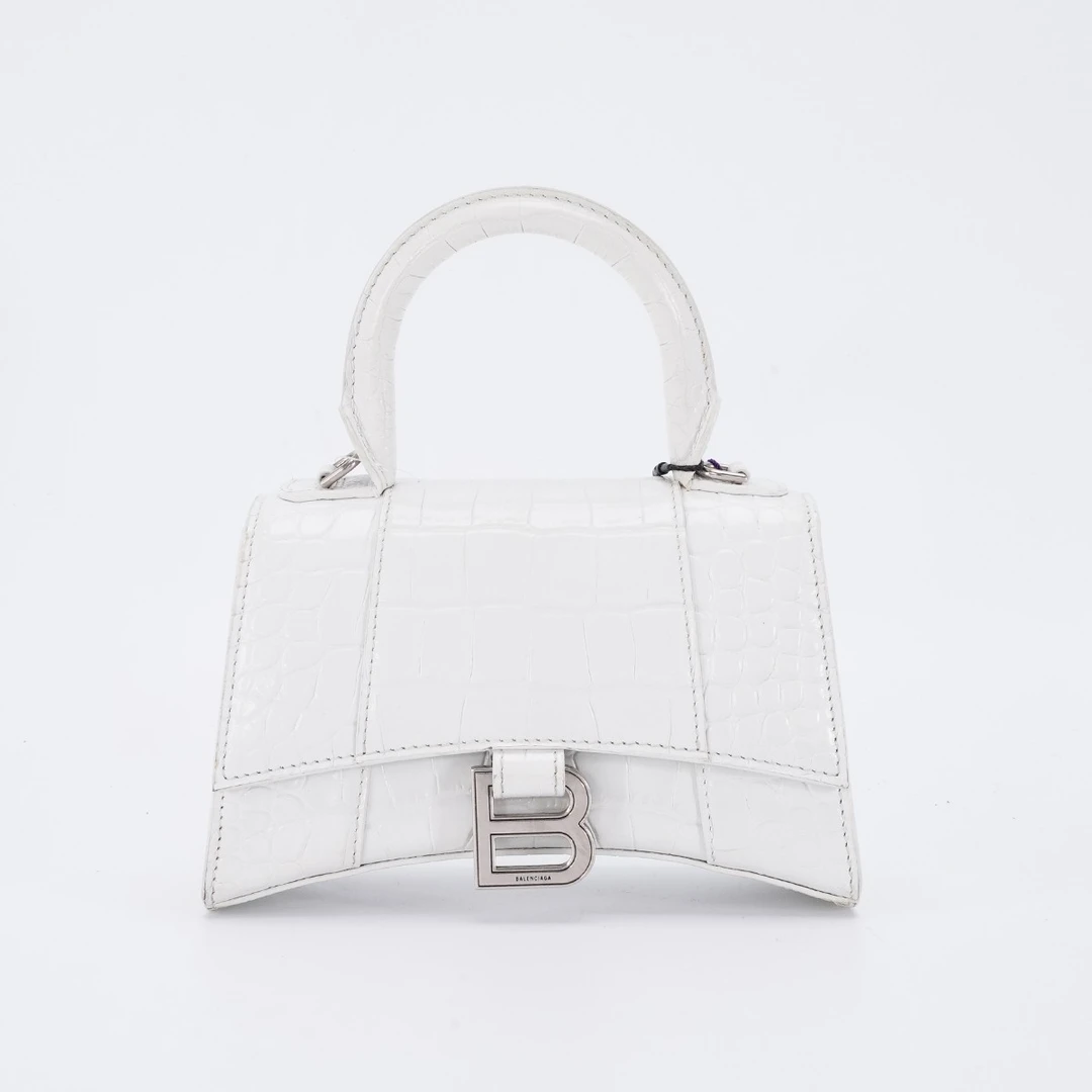 95新 Balenciaga/巴黎世家 【总仓】沙漏包XS鳄鱼纹/BG22012574