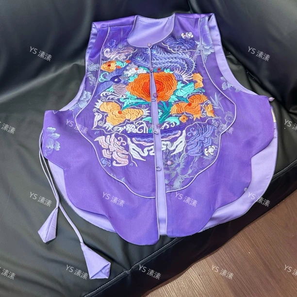 【凤穿牡丹】老缎重工刺绣夏季马甲