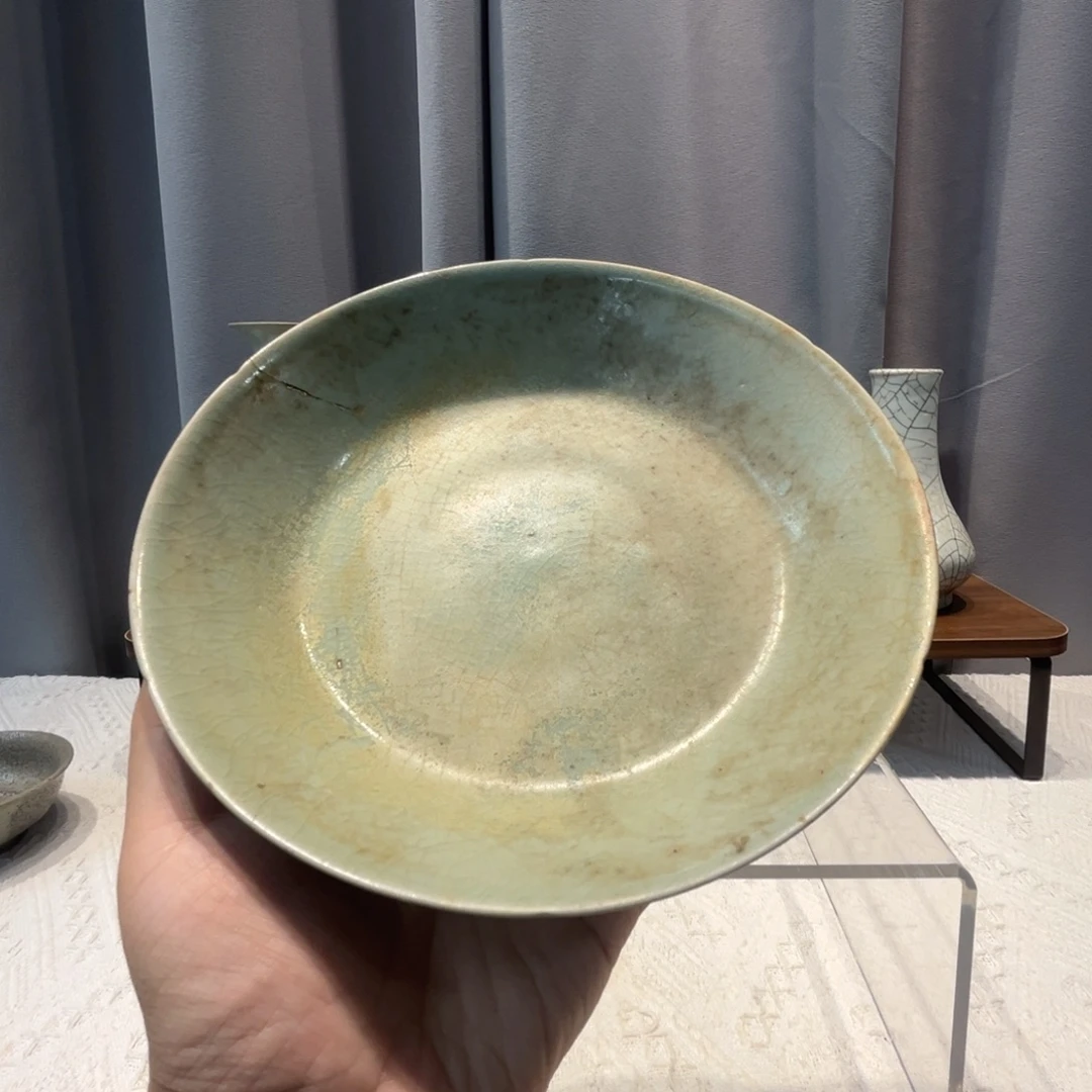营***下摆件陶瓷制品汝瓷盘子残器