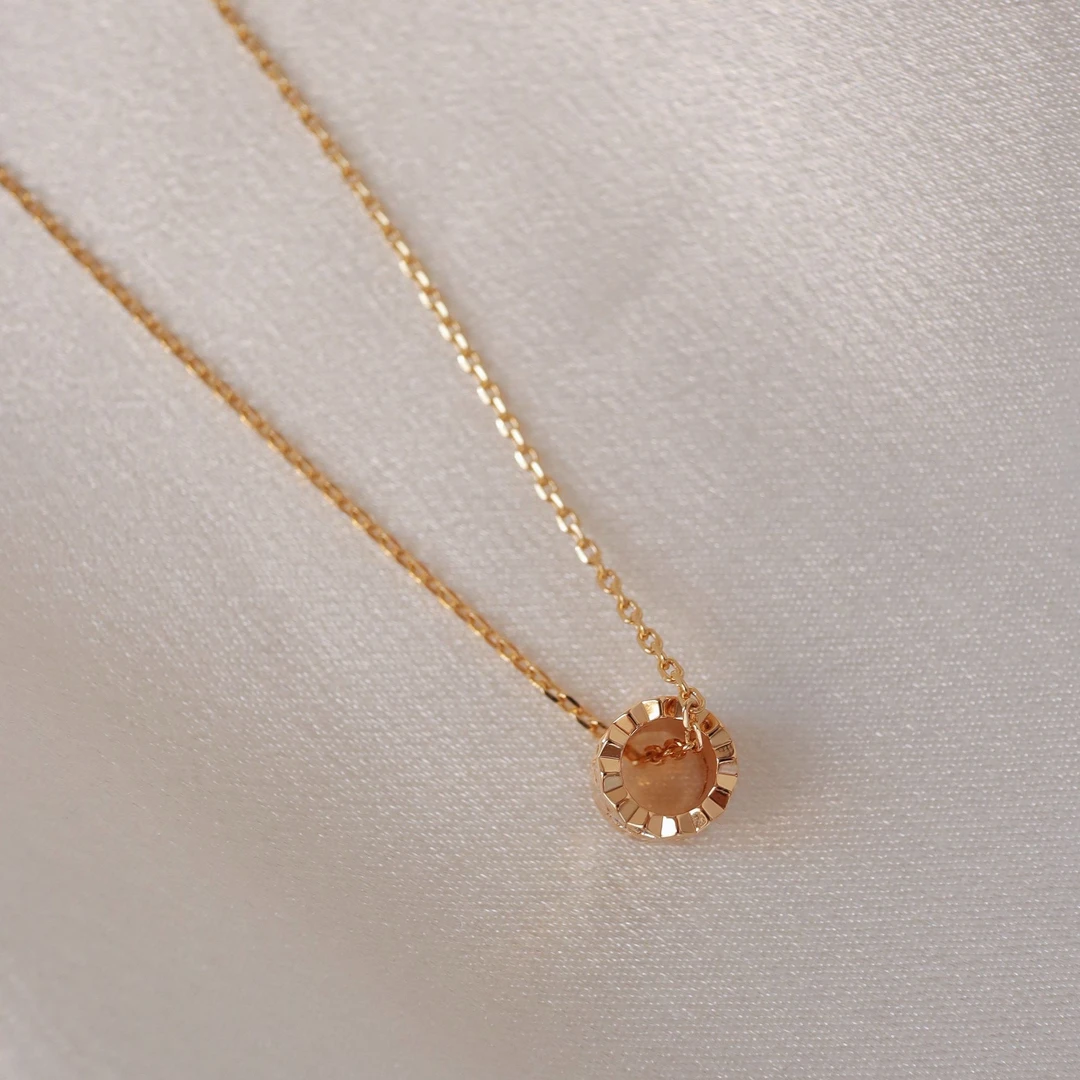 合金项链 镀K金 cnc蜂巢圆桶项链高级感