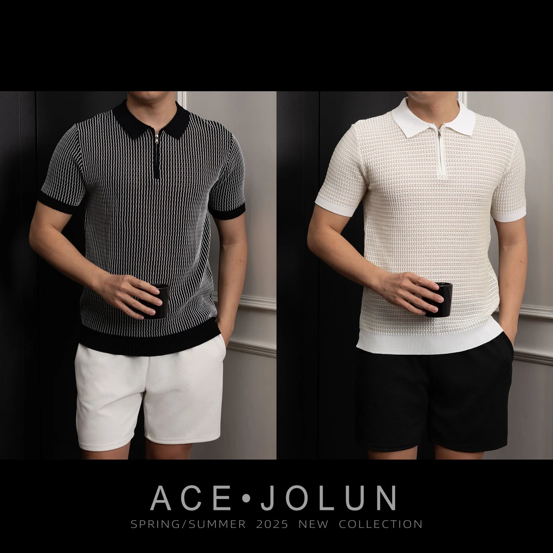 【编织镂空】夏季天丝凉感复古针织衫男士POLO短袖轻熟风透气T恤