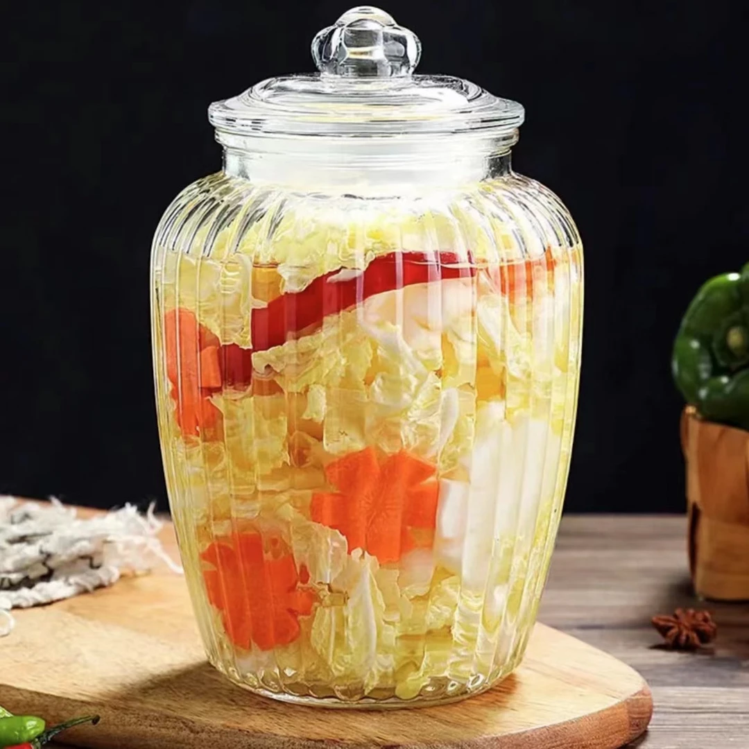 泡菜罐玻璃泡菜坛子家用厨房专用咸菜储物罐腌菜杂粮密封罐茶叶罐