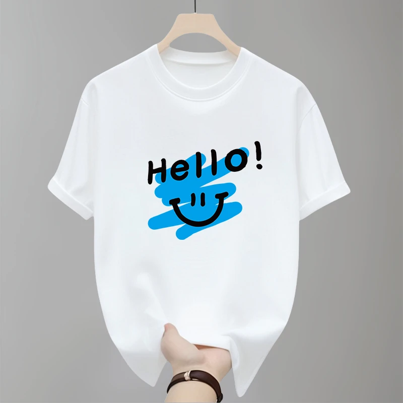 2025新款潮牌男士纯棉短袖t恤男夏季潮流百搭个性ins休闲圆领上衣