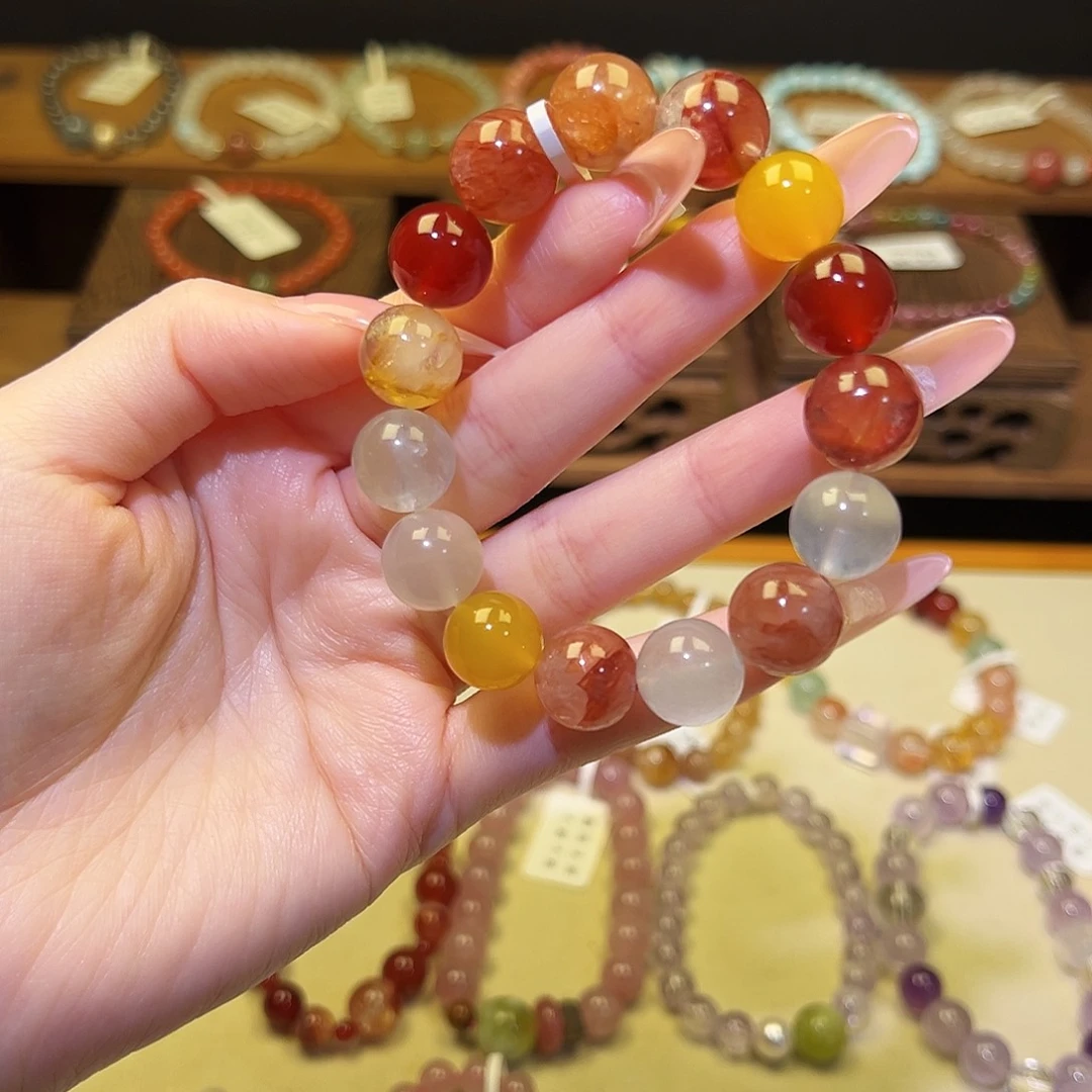 水晶手串银S925镀金镶嵌多宝1802