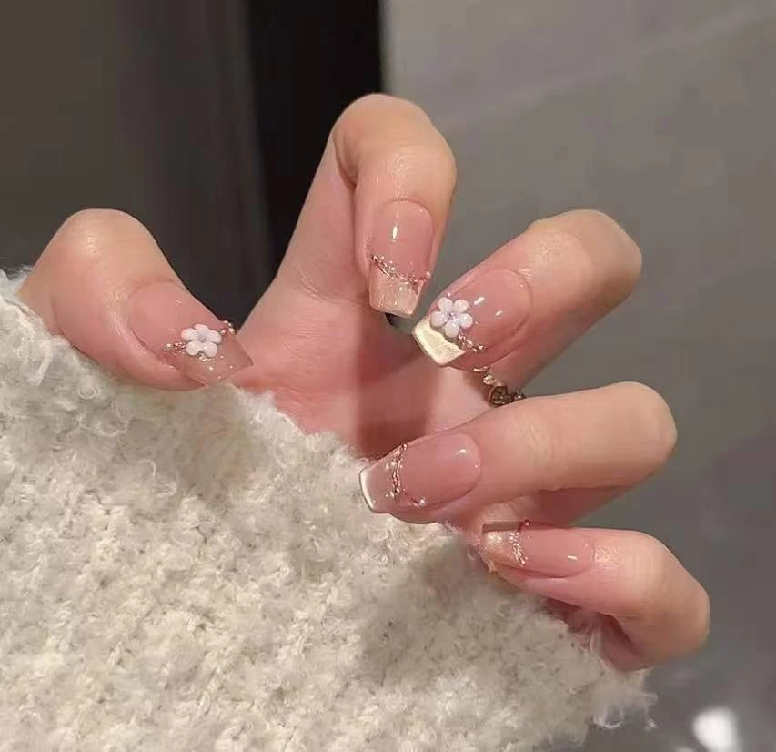 珍珠花朵手工穿戴甲-掉钻包补-送工具包