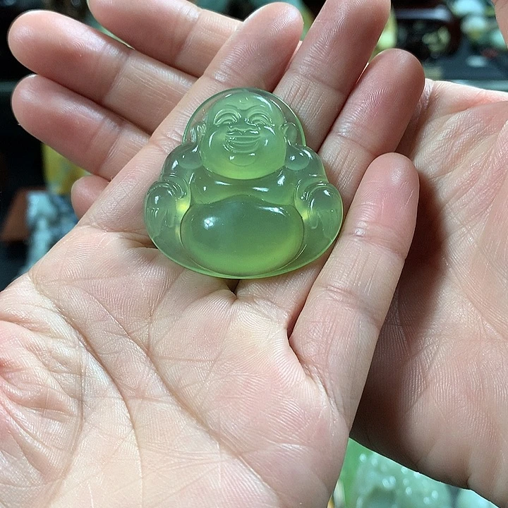 蛇纹石玉手把件未镶嵌受****姓