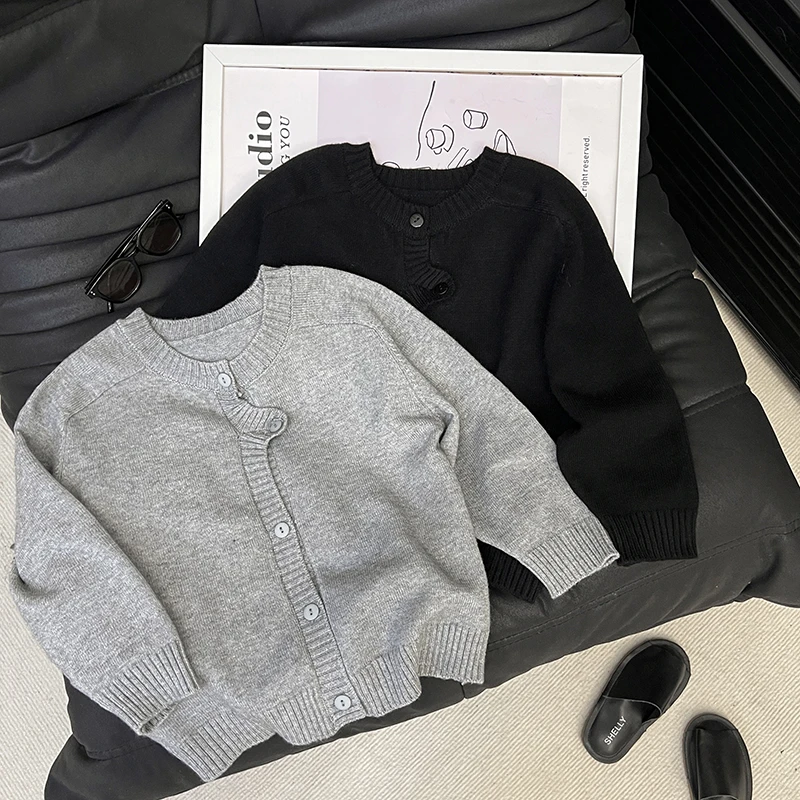 【Umi现货】春秋装儿童韩版时尚款洋气毛衣百搭针织开衫SJ2487