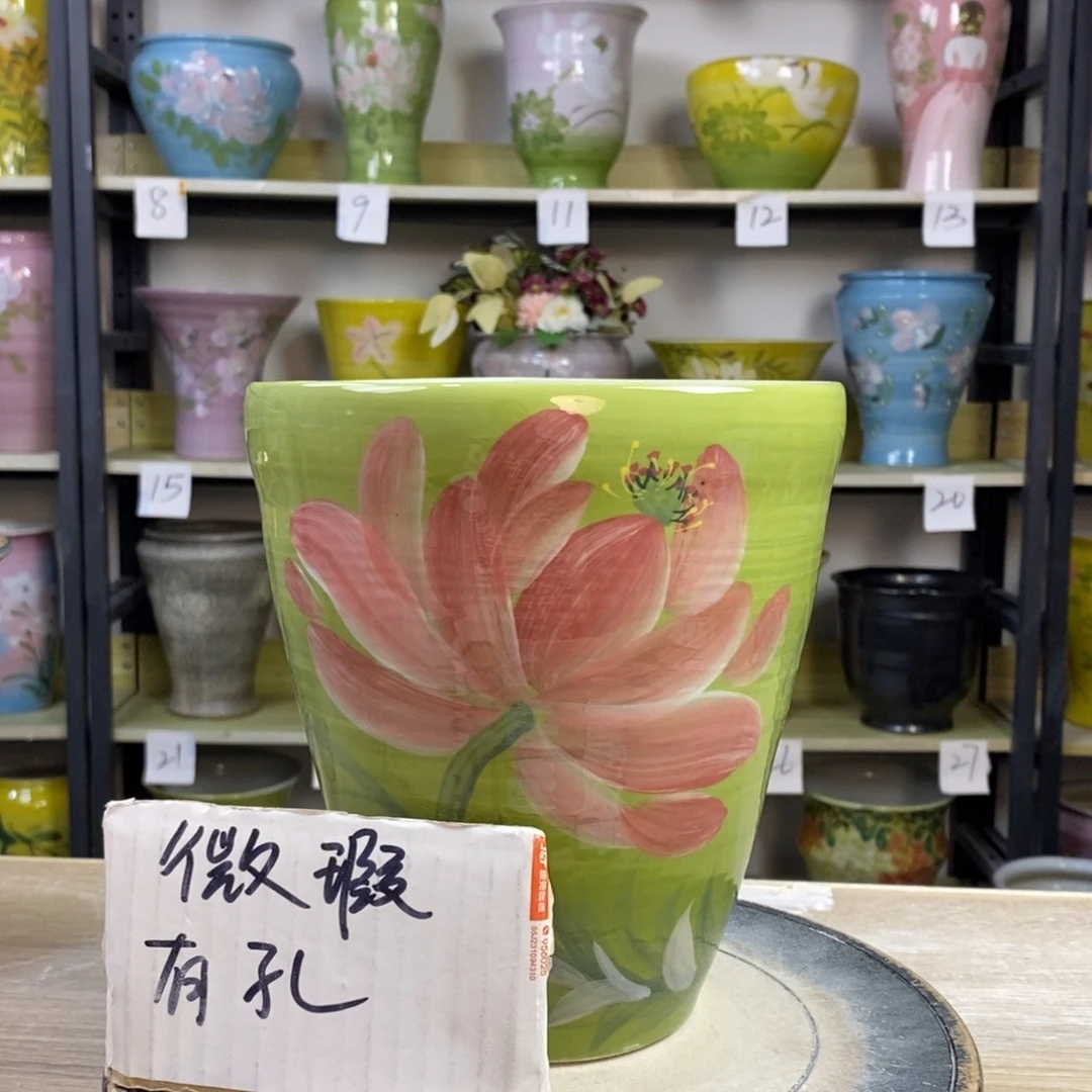 景德镇手工手绘陶瓷花盆
