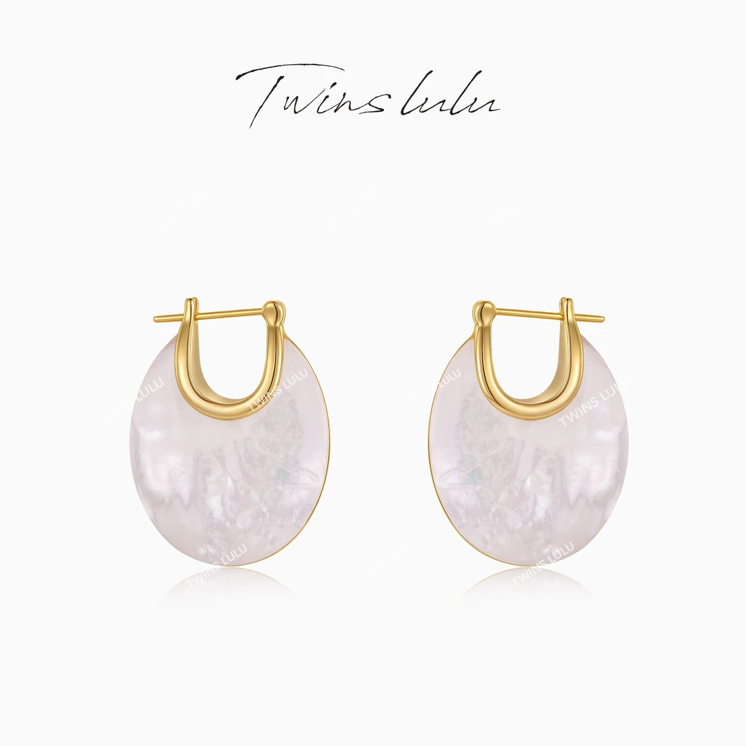 TWINS LULU 【圆贝】双十二 轻奢气质时尚百搭椭圆形耳环TSL3275