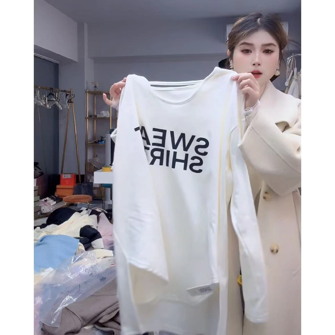 【月月专享】一茶里.字母时尚百搭休闲宽松上衣XXJ-YG00742