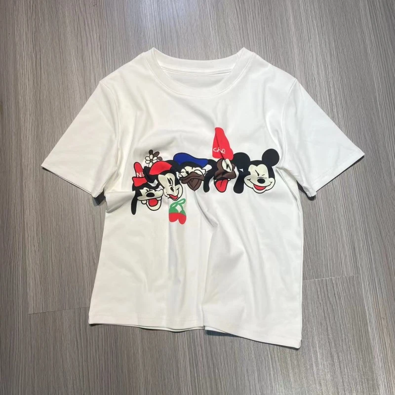 韩风小众风格（米琪探险队）图案轻奢时尚女士圆领春季女款夏款上衣