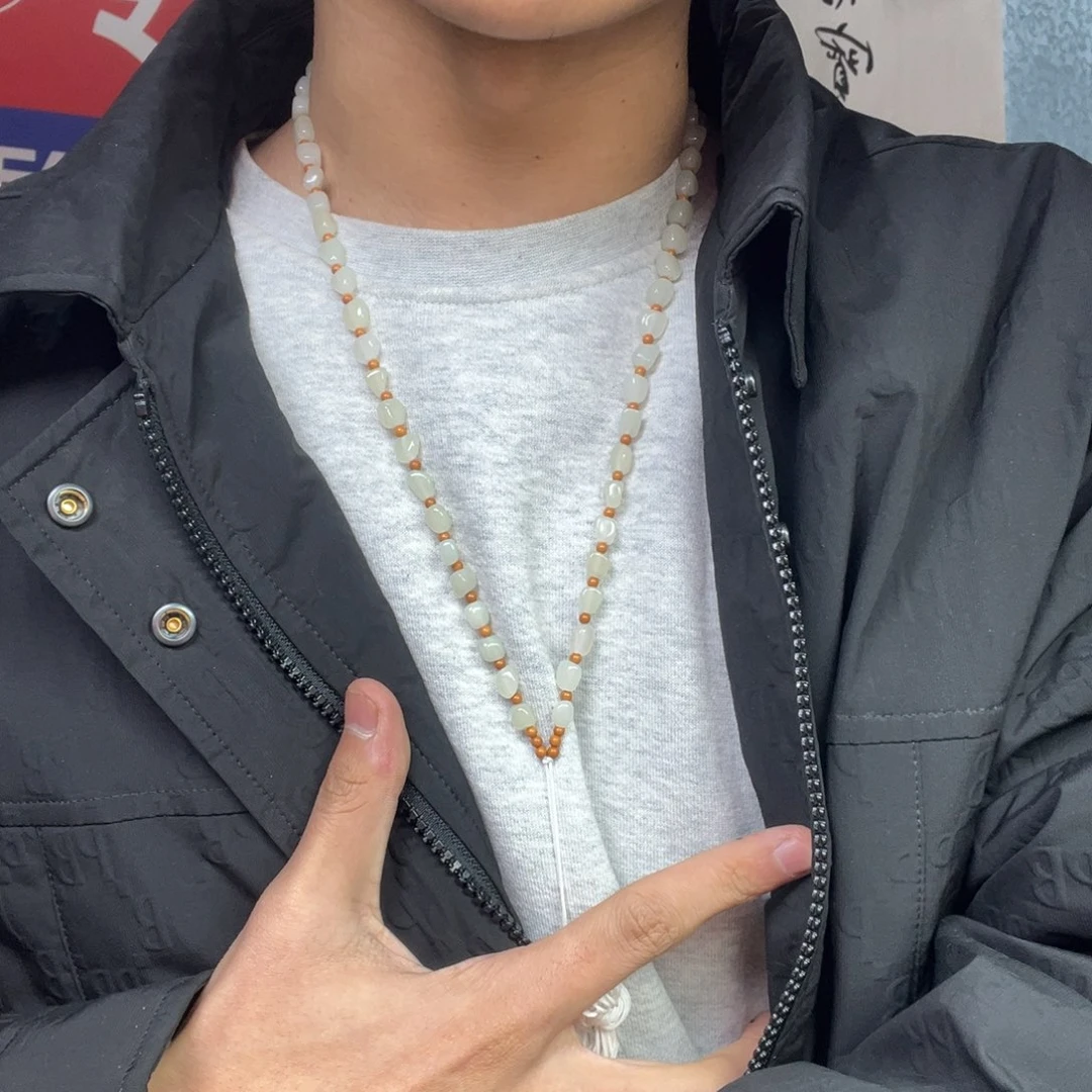 和田玉颈饰未镶嵌多样性钢板料链子货头老料