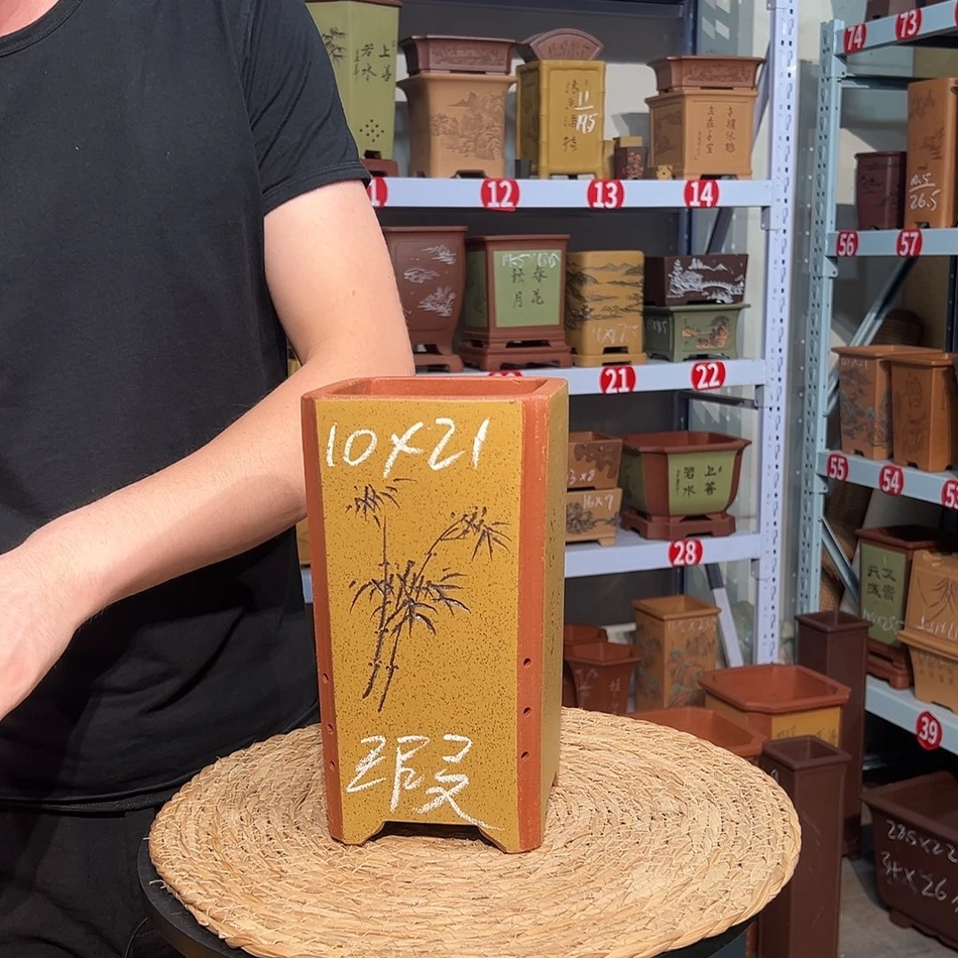 天心紫砂手工花盆