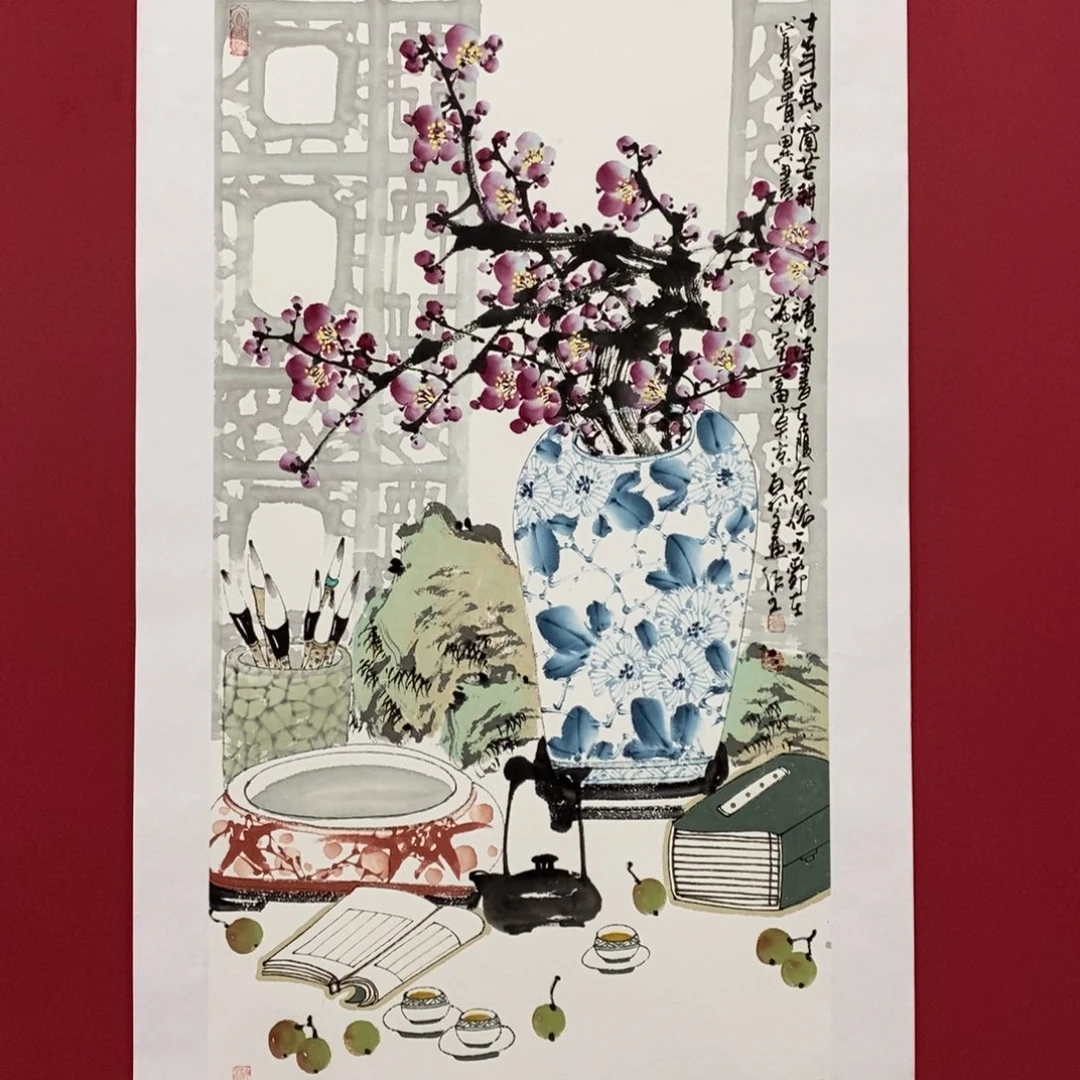 国画陈党明三尺真人真品