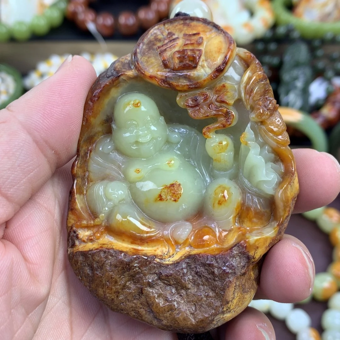 岫岩河磨玉（透闪石质玉）未镶嵌把件