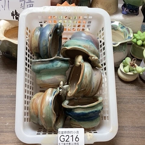紫砂花盆216微瑕品口厘米5.5左右