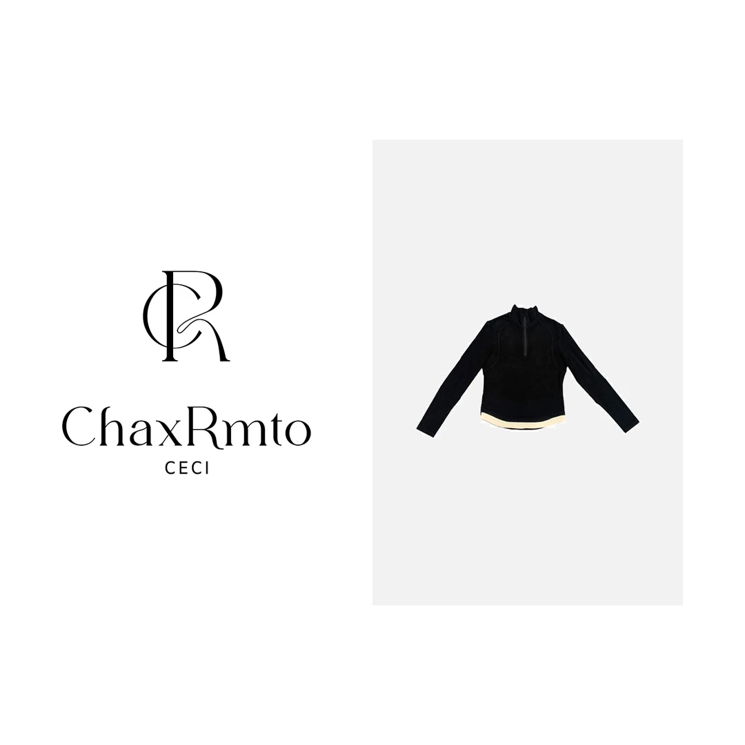 ChaxRmto斯斯 24秋季百搭半拉链长袖T恤通勤气质打底衫 SC1C2627