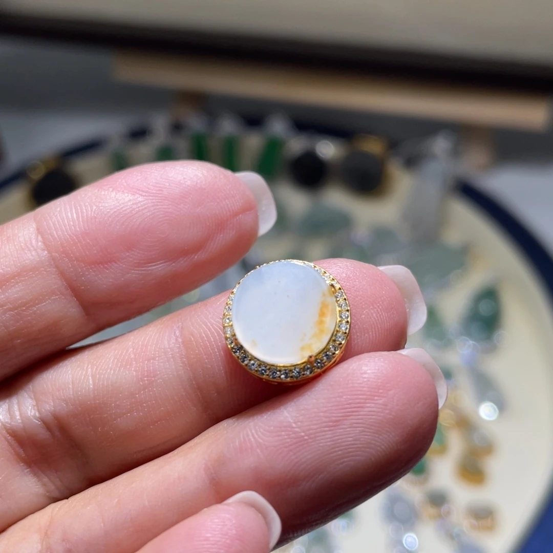 颈饰银S925镶嵌翡翠无事牌