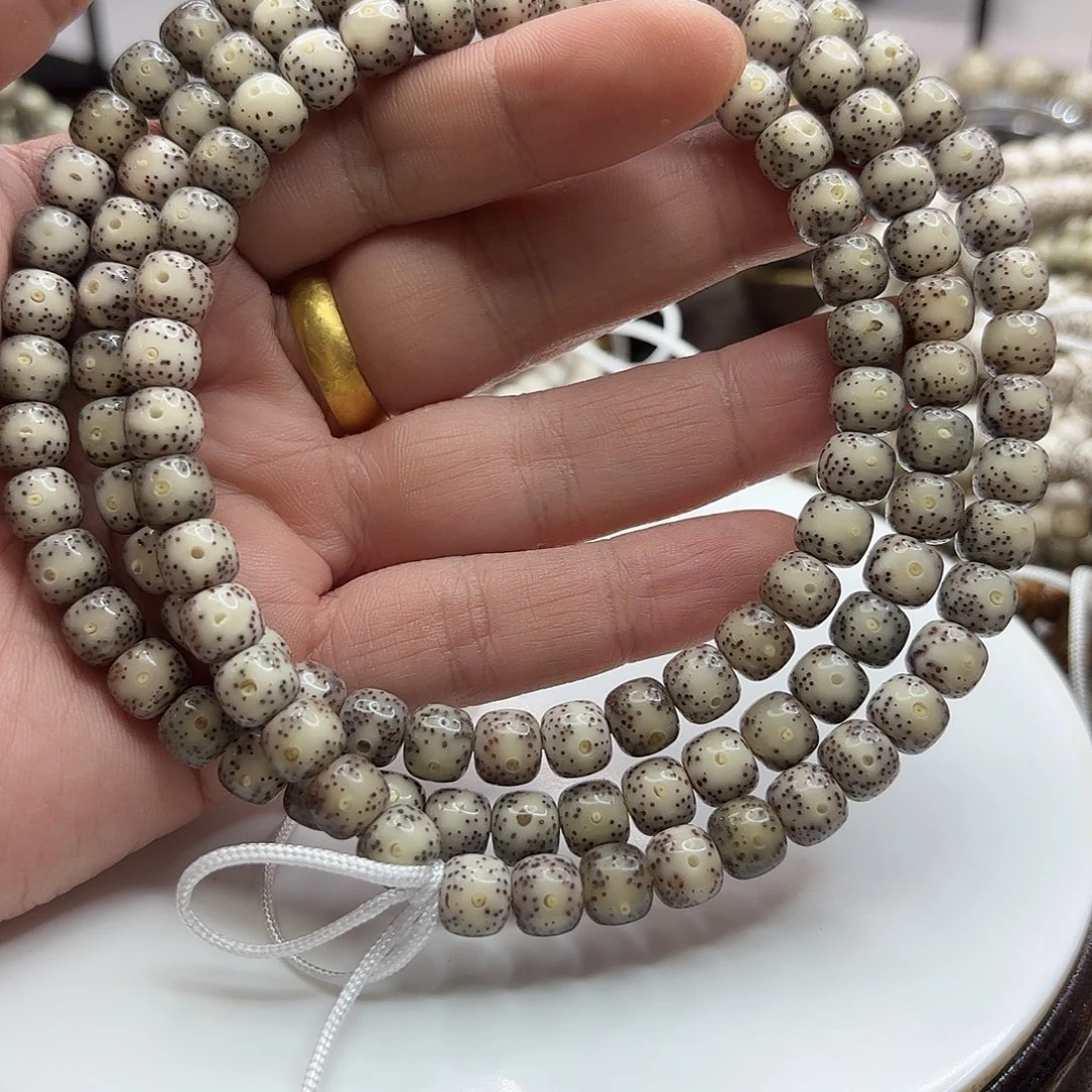 手串星月菩提87黑冰果冻大留白